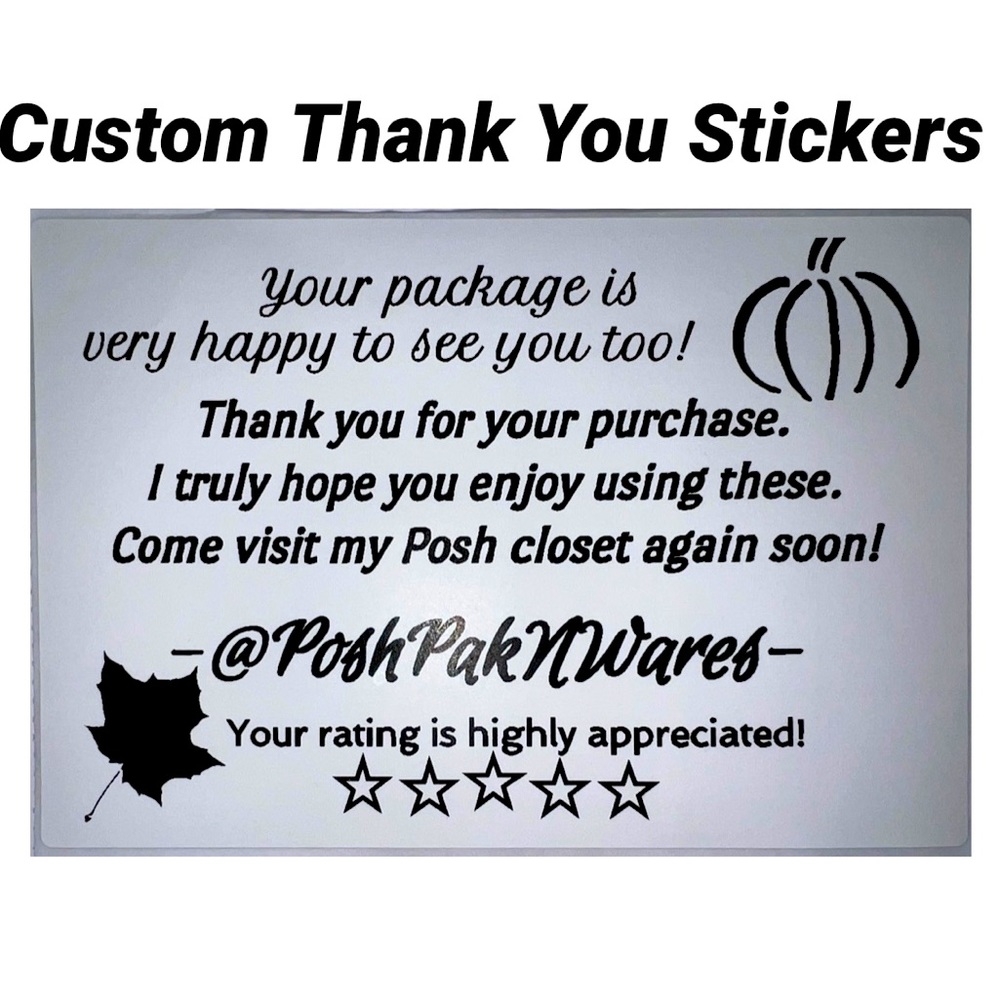 Custom Thank You Stickers with posh closet name - Fall Design
